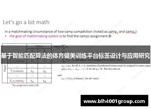 基于智能匹配算法的体育健美训练平台标签设计与应用研究